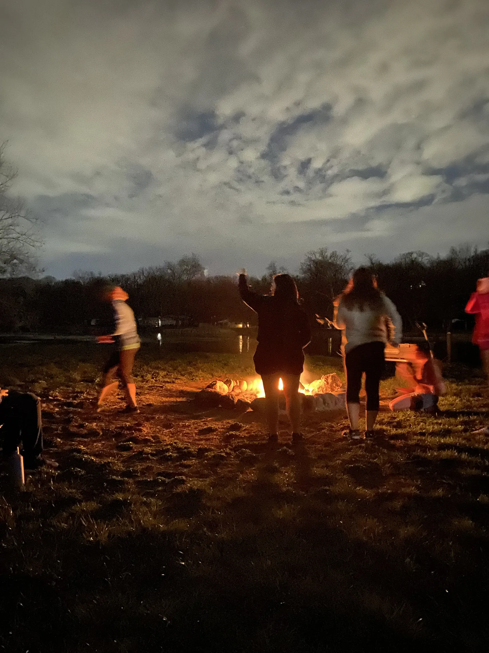 campfire with people